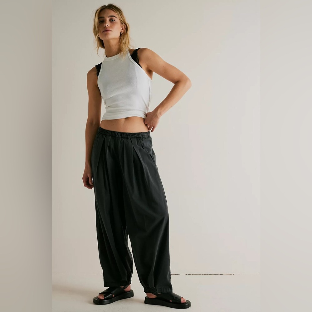 Free People To The Sky Parachute Pants in Grey Dried Basil small - Picture 9 of 9